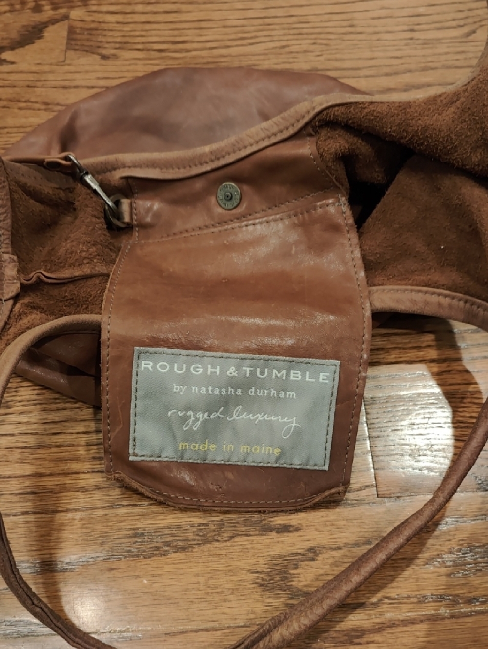 Resellers: Rough & Tumble Brown Leather Minimalist Tote  Shoulder Bag - Women - Picture 4 of 5
